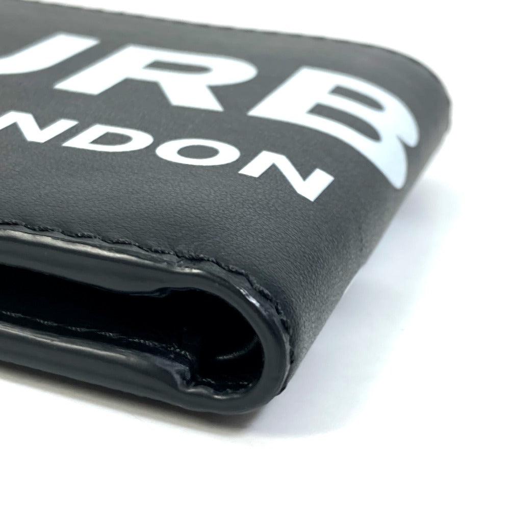 BURBERRY Folded wallet 8013919 leather black logo Wallet mens Used Authentic