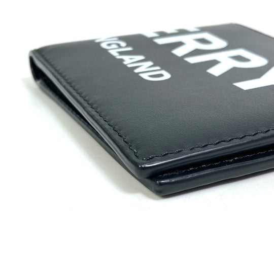 BURBERRY Folded wallet 8013919 leather black logo Wallet mens Used Authentic