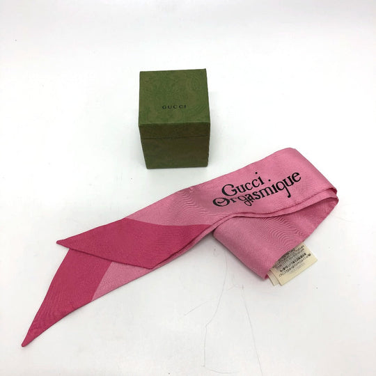 GUCCI scarf 6231445 silk pink Fashion Accessories Orgasmique 5/2 86cm