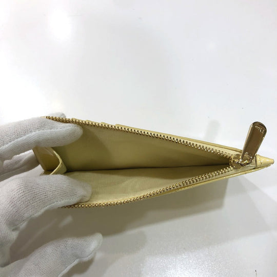 Dior Coin case enamel beige Canage Card Case Card Case Women Used Authentic