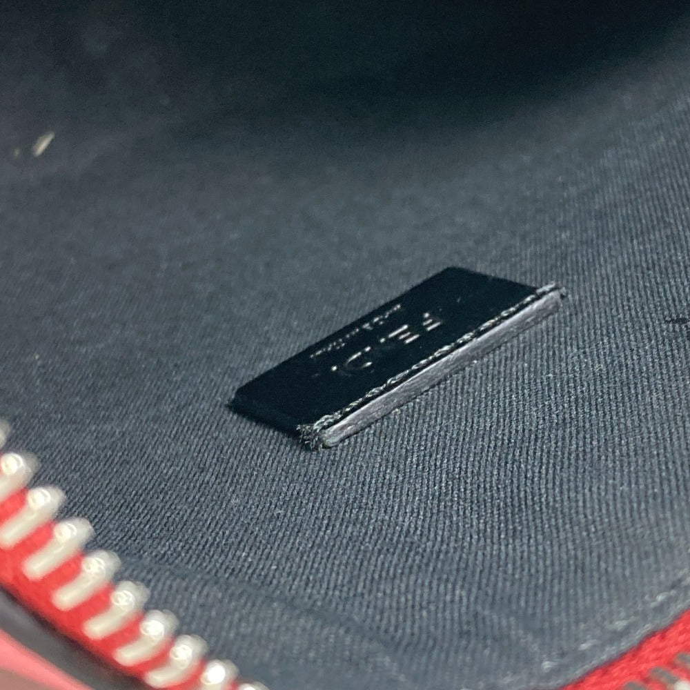 FENDI Clutch bag 7N0106 leather Red Zucca mens Used Authentic