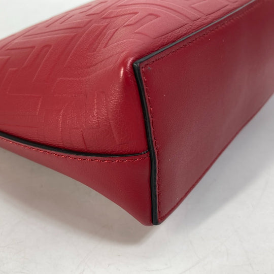 FENDI Clutch bag 7N0106 leather Red Zucca mens Used Authentic