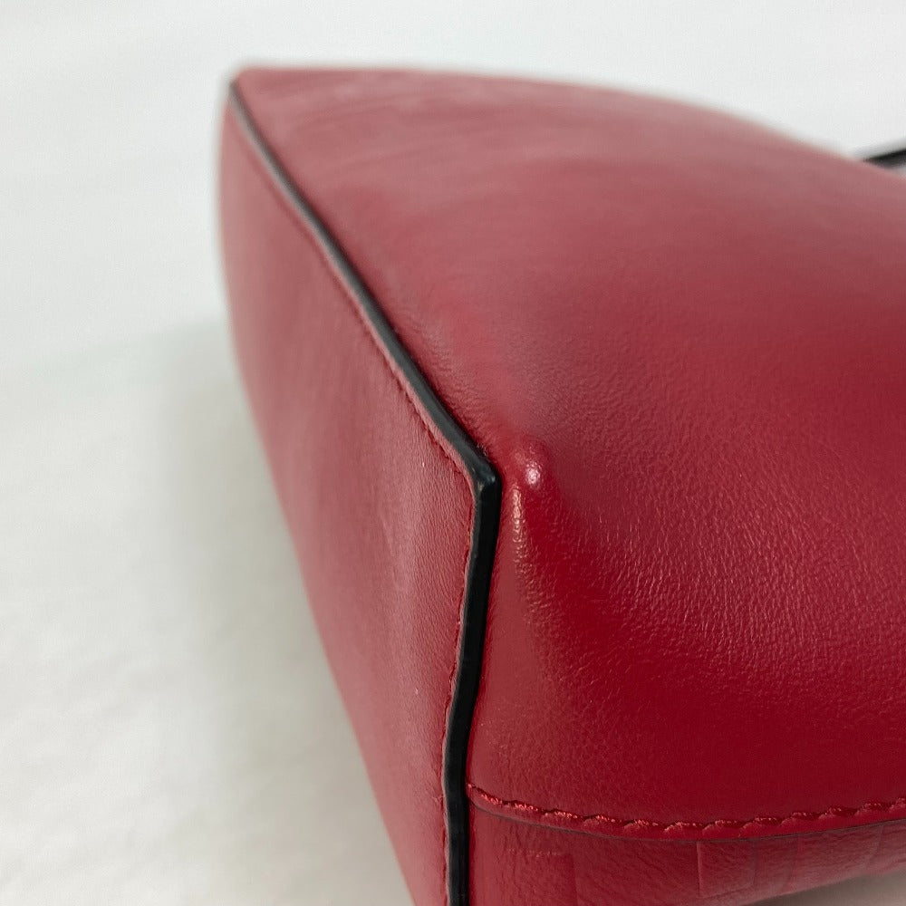 FENDI Clutch bag 7N0106 leather Red Zucca mens Used Authentic