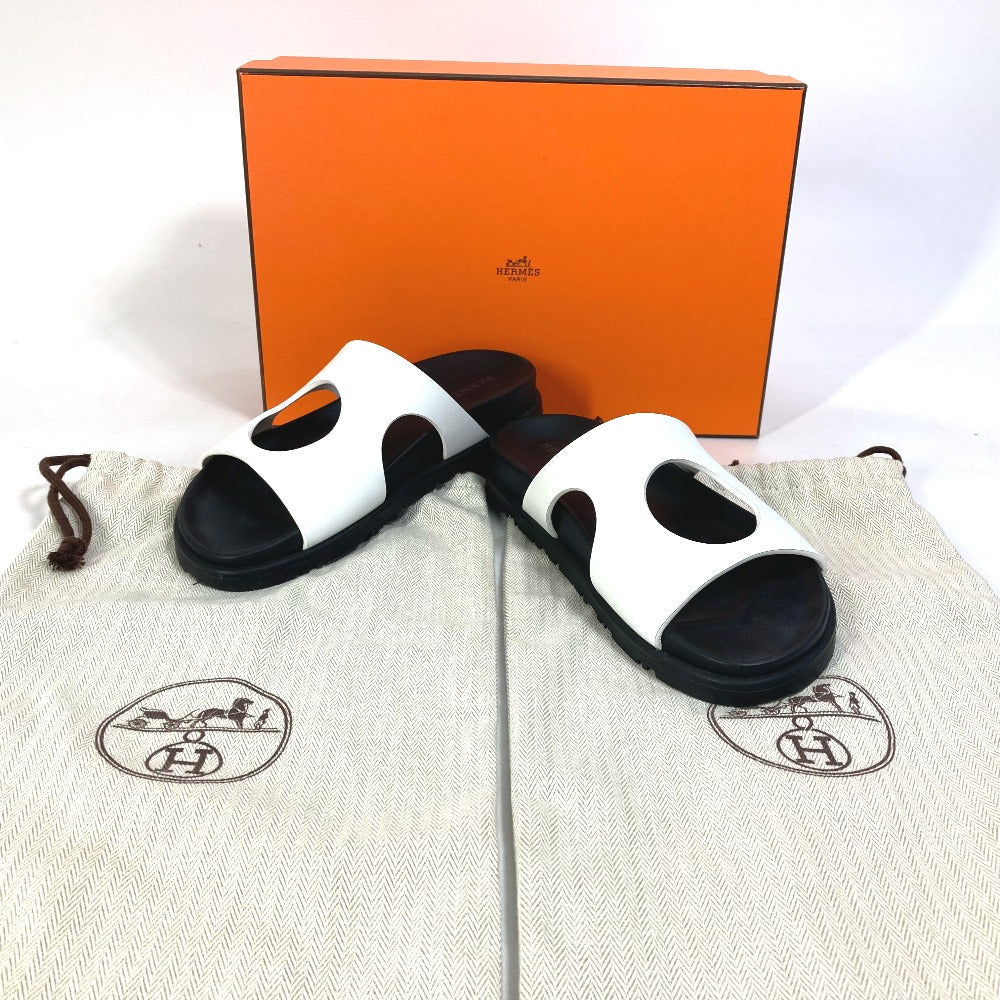 HERMES Sandals leather Two-tone (white) shoes edit 35