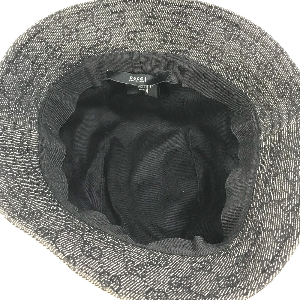 GUCCI hat GG canvas Black x gray GG denim XL