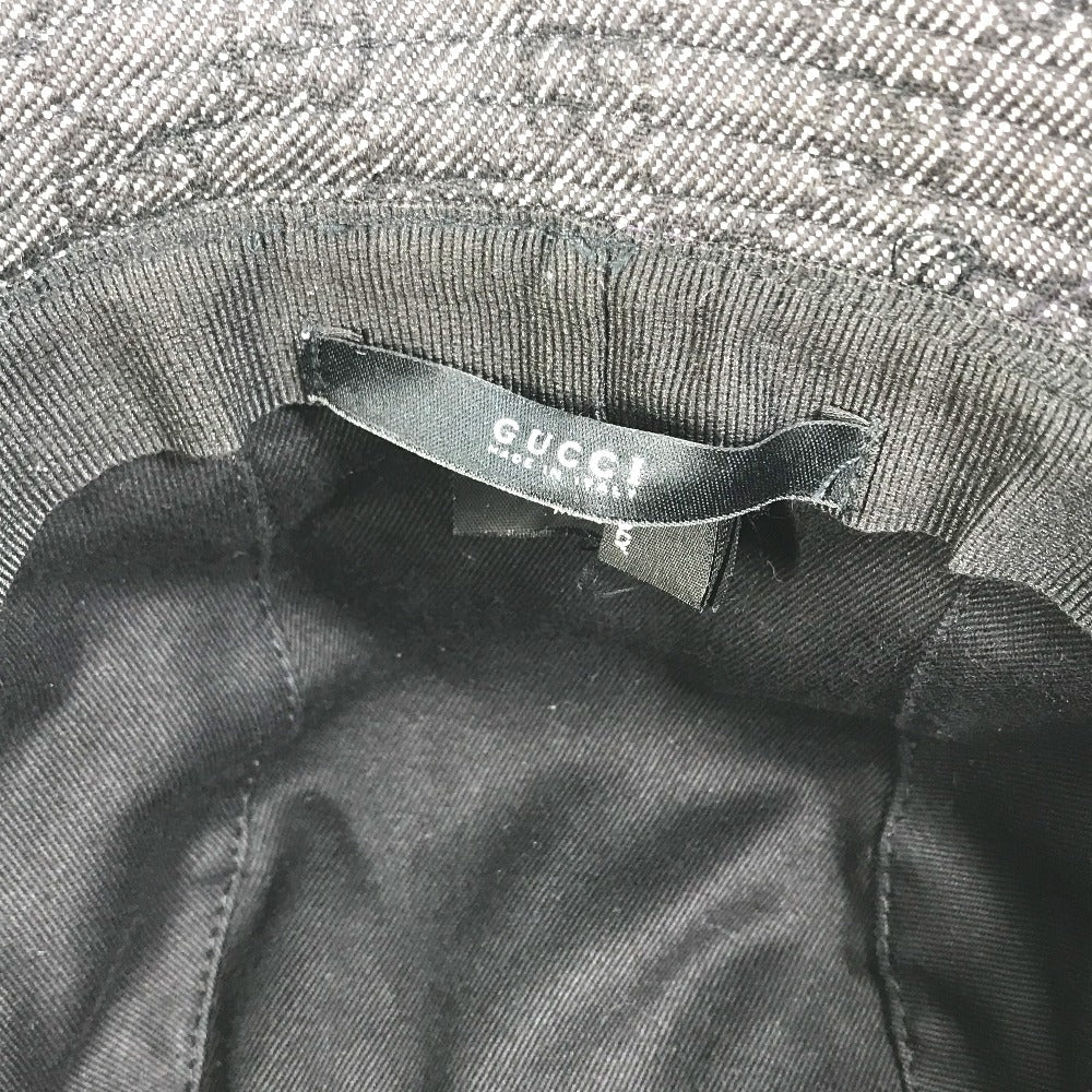 GUCCI hat GG canvas Black x gray GG denim XL