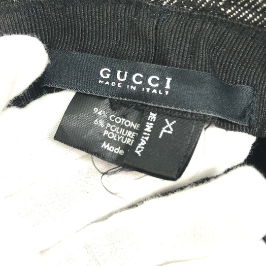 GUCCI hat GG canvas Black x gray GG denim XL