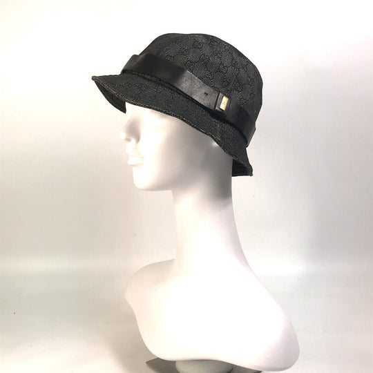 GUCCI hat GG canvas Black x gray GG denim XL
