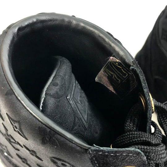 LOUIS VUITTON sneakers suede, suede black Monogram High cut Women 34 Used Authentic