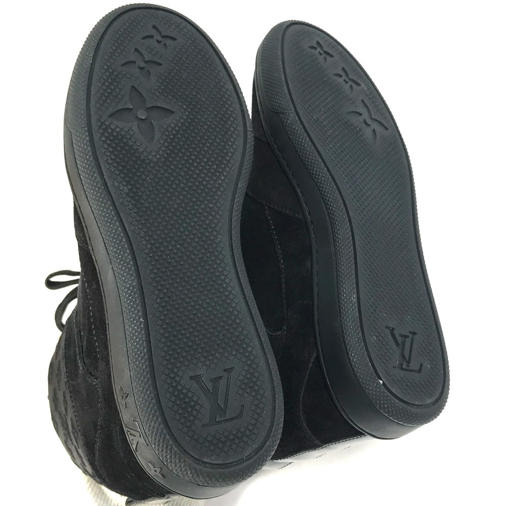 LOUIS VUITTON sneakers suede, suede black Monogram High cut Women 34 Used Authentic