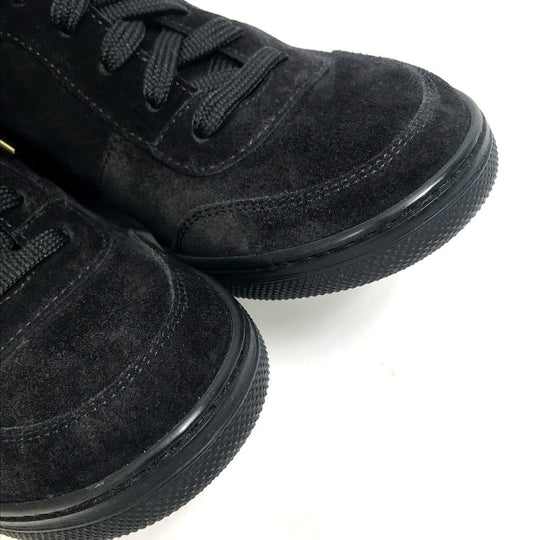 LOUIS VUITTON sneakers suede, suede black Monogram High cut Women 34 Used Authentic