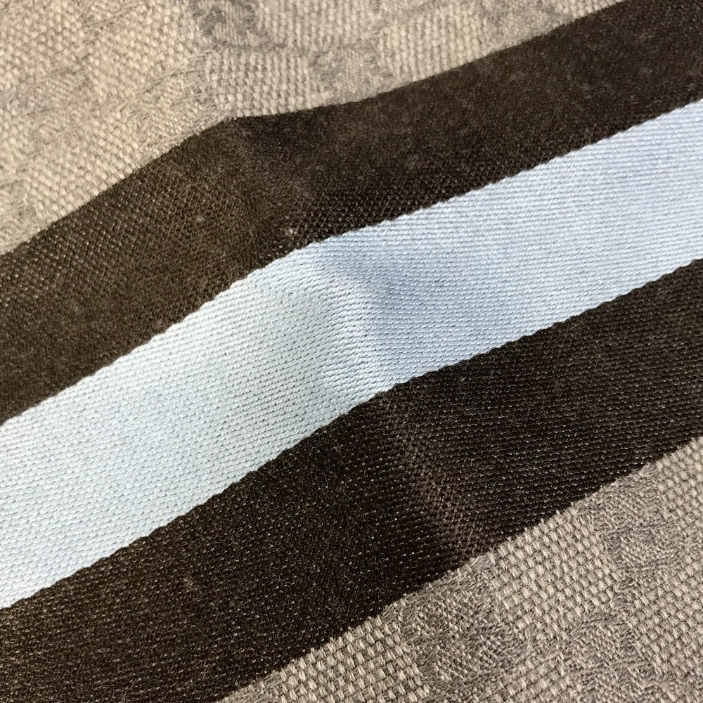 GUCCI Scarf 542984 Wool, Silk Gray x blue x black GG mens Used Authentic