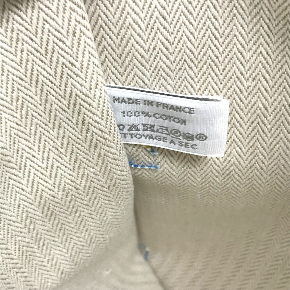 HERMES Pouch cotton blue flat Western Company GM Women Used Authentic