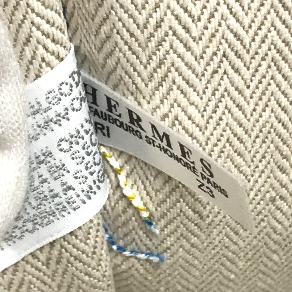 HERMES Pouch cotton blue flat Western Company GM Women Used Authentic