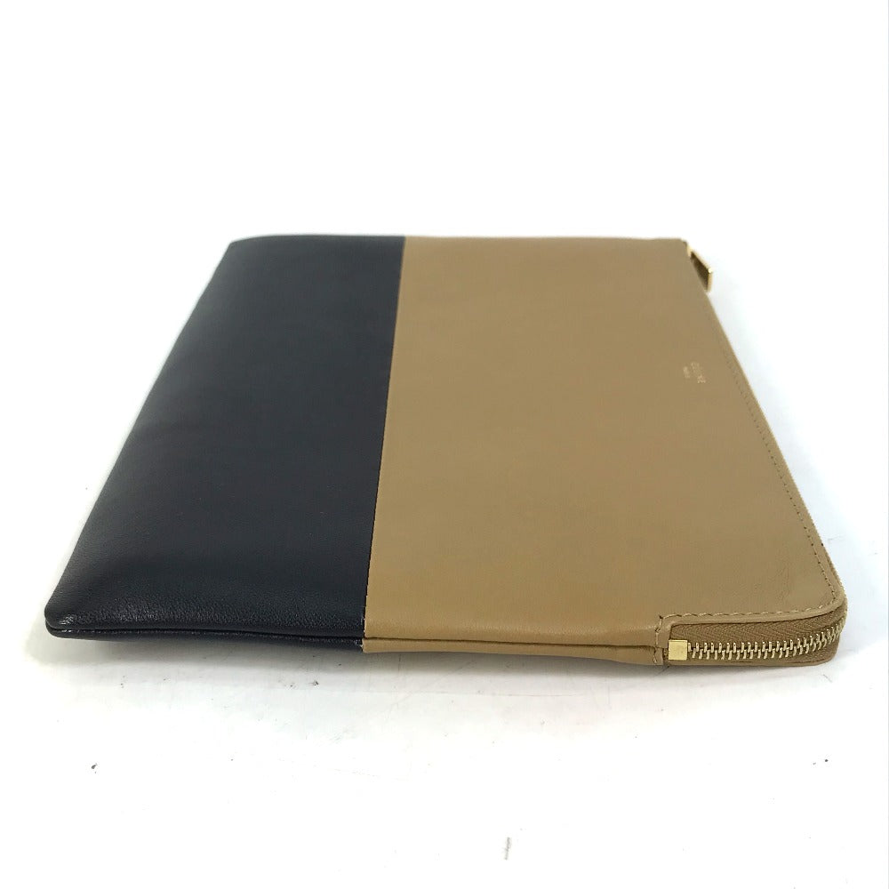 CELINE Clutch bag 100093HTM leather Brown Two-tone By color Women Used Authentic