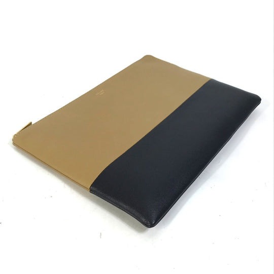 CELINE Clutch bag 100093HTM leather Brown Two-tone By color Women Used Authentic