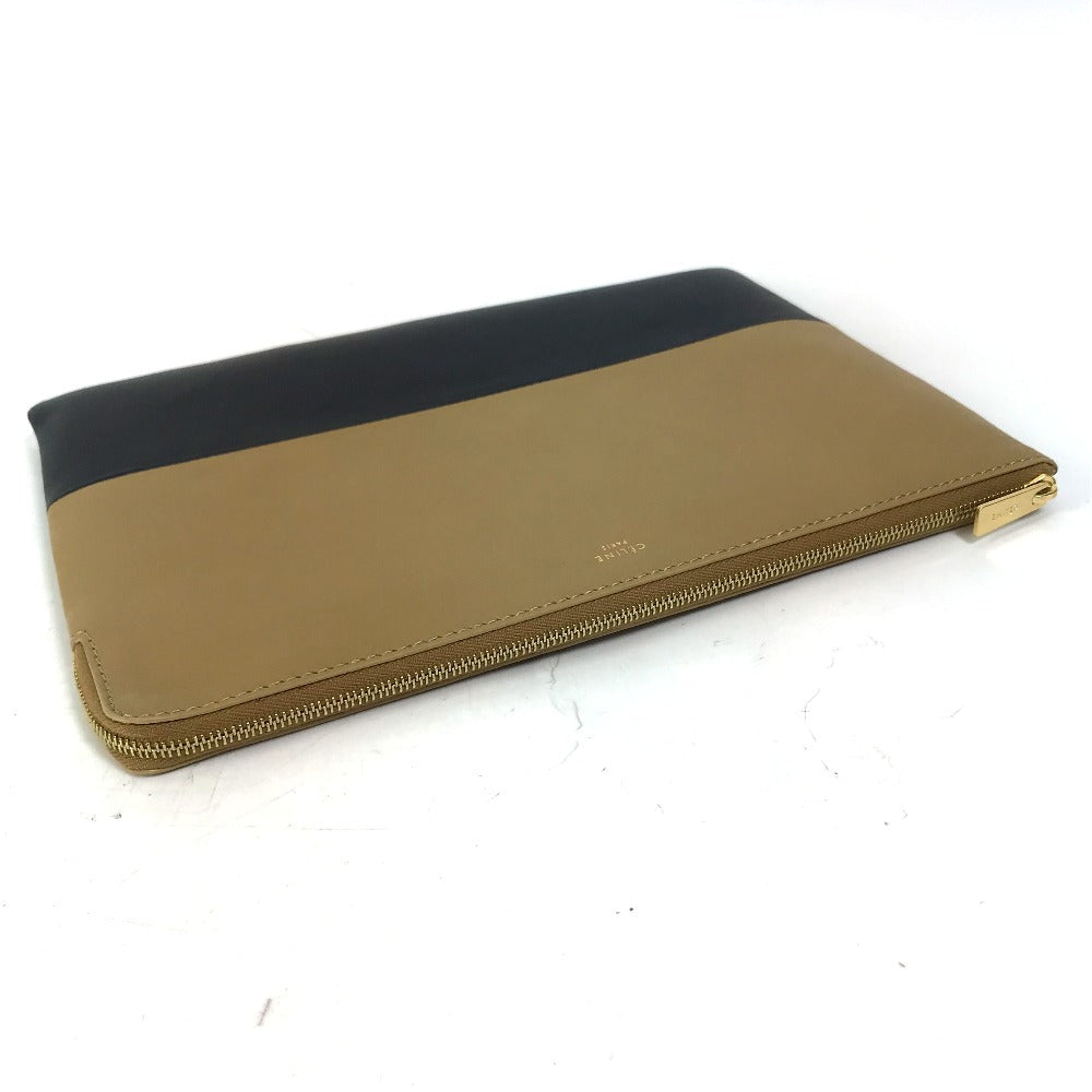 CELINE Clutch bag 100093HTM leather Brown Two-tone By color Women Used Authentic