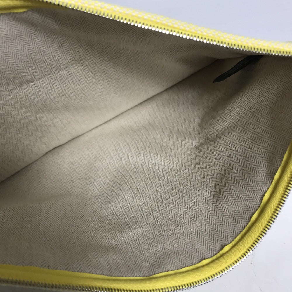 HERMES Pouch Tower ash yellow Makeup pouch Cosmetics Pouch H tissage