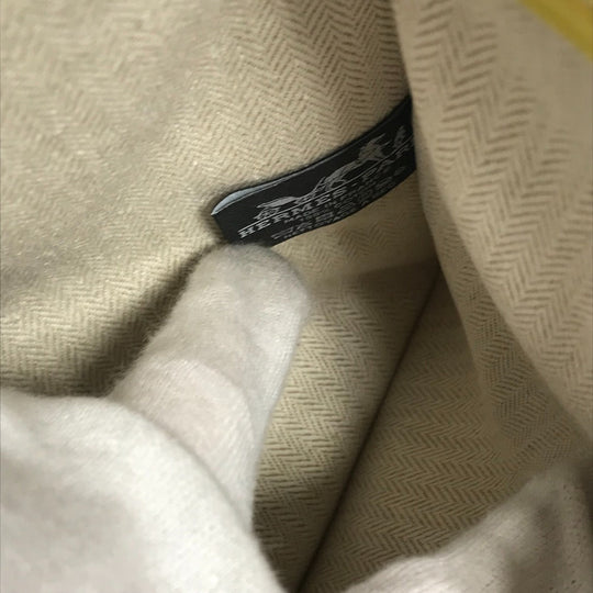 HERMES Pouch Tower ash yellow Makeup pouch Cosmetics Pouch H tissage