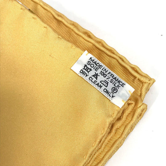 HERMES scarf silk yellow Doigts de Fee Fairy finger Women Secondhand Authentic