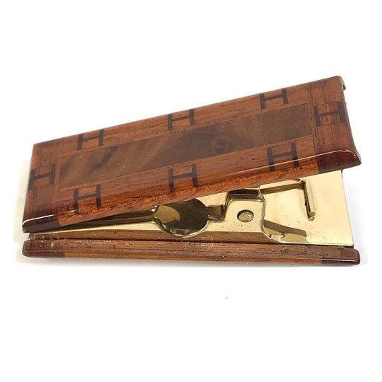 HERMES Other stationery Wood, Metal Brown interior stationery paper clip H logo Women(Unisex) Used Authentic