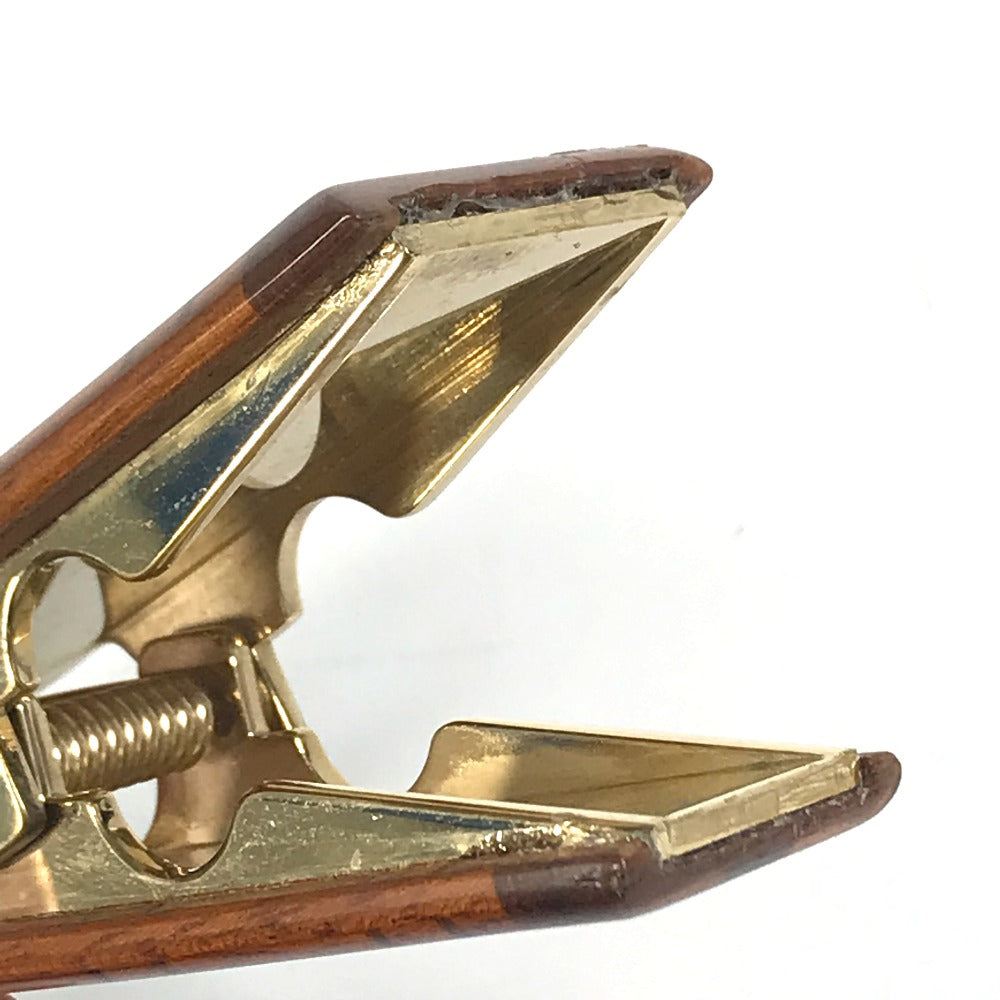 HERMES Other stationery Wood, Metal Brown interior stationery paper clip H logo Women(Unisex) Used Authentic