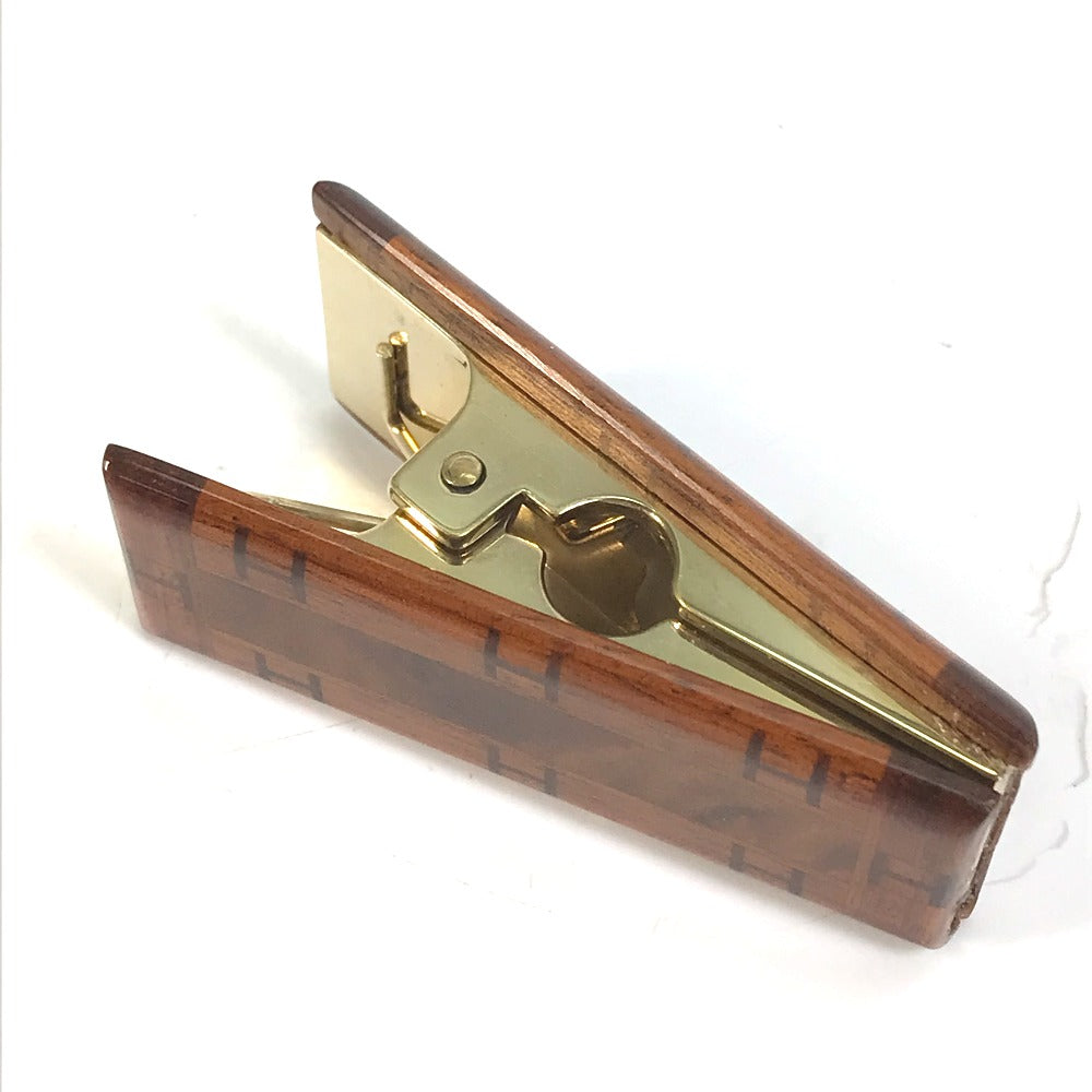 HERMES Other stationery Wood, Metal Brown interior stationery paper clip H logo Women(Unisex) Used Authentic