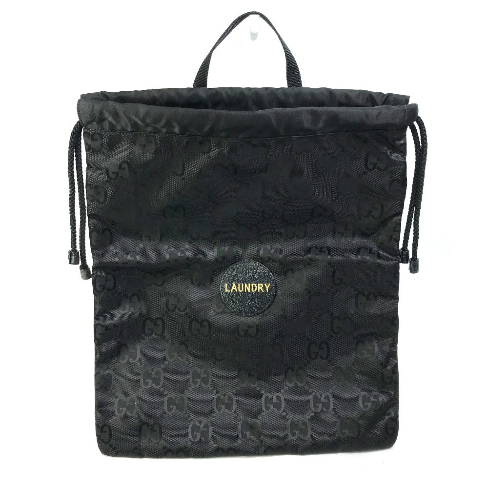 GUCCI Handbag 674247 Nylon black GG laundry bag unisex(Unisex) Used Authentic