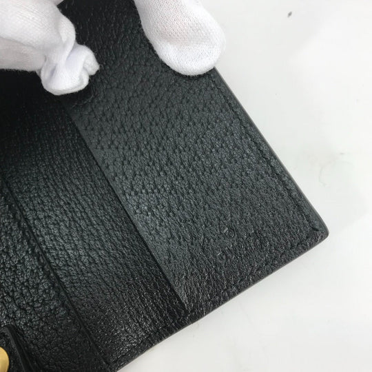 GUCCI Key case Key holder  435305 leather black GG Marmont six hooks Women Used Authentic