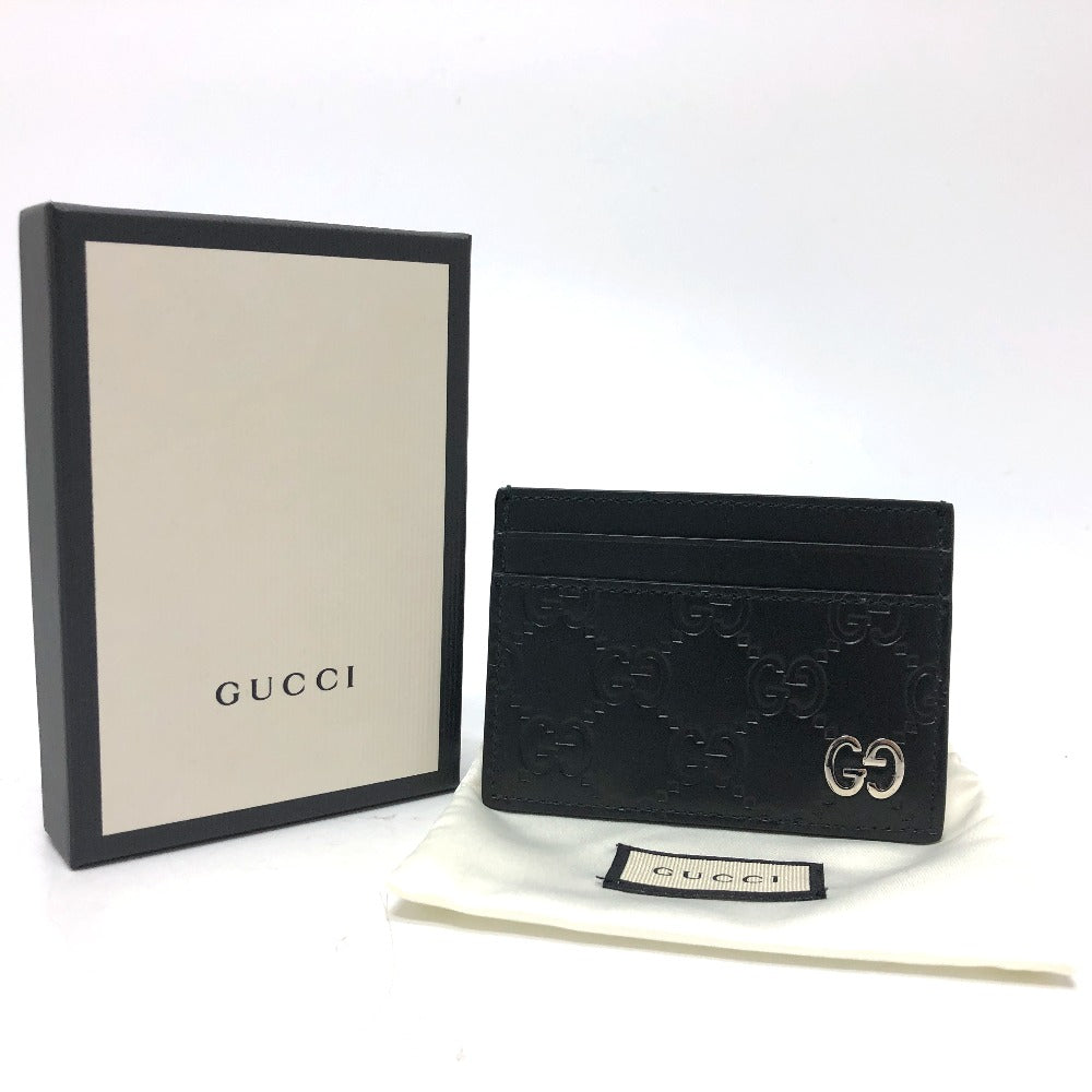 GUCCI Card Case 473927 leather black Sima mens Secondhand Authentic