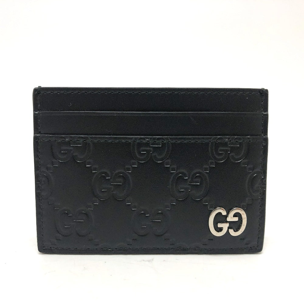 GUCCI Card Case 473927 leather black Sima mens Secondhand Authentic