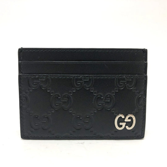 GUCCI Card Case 473927 leather black Sima mens Secondhand Authentic