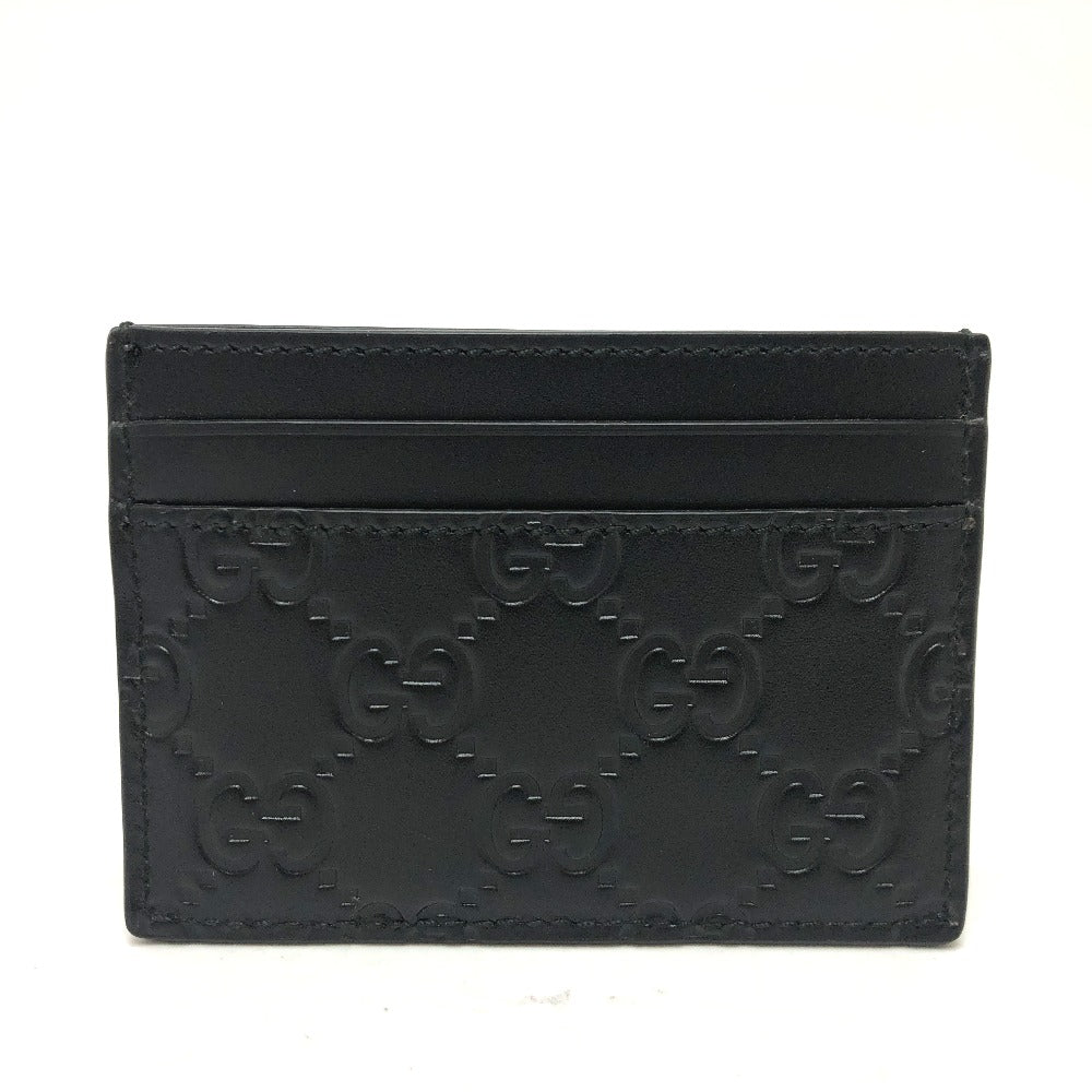 GUCCI Card Case 473927 leather black Sima mens Secondhand Authentic