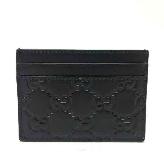 GUCCI Card Case 473927 leather black Sima mens Secondhand Authentic