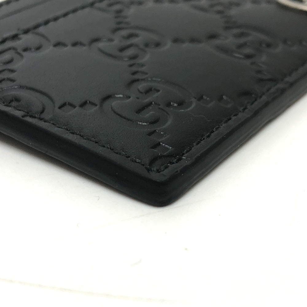 GUCCI Card Case 473927 leather black Sima mens Secondhand Authentic