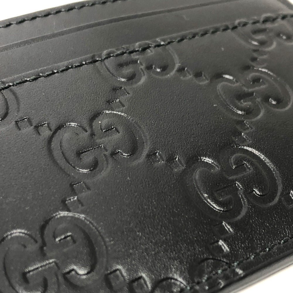 GUCCI Card Case 473927 leather black Sima mens Secondhand Authentic