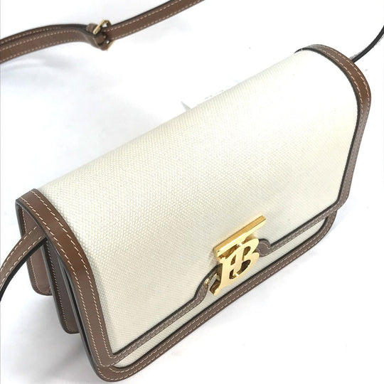 BURBERRY Shoulder Bag 8039365 Canvas / leather beige Bag 2WAY bag clutch bag TB Women Used Authentic