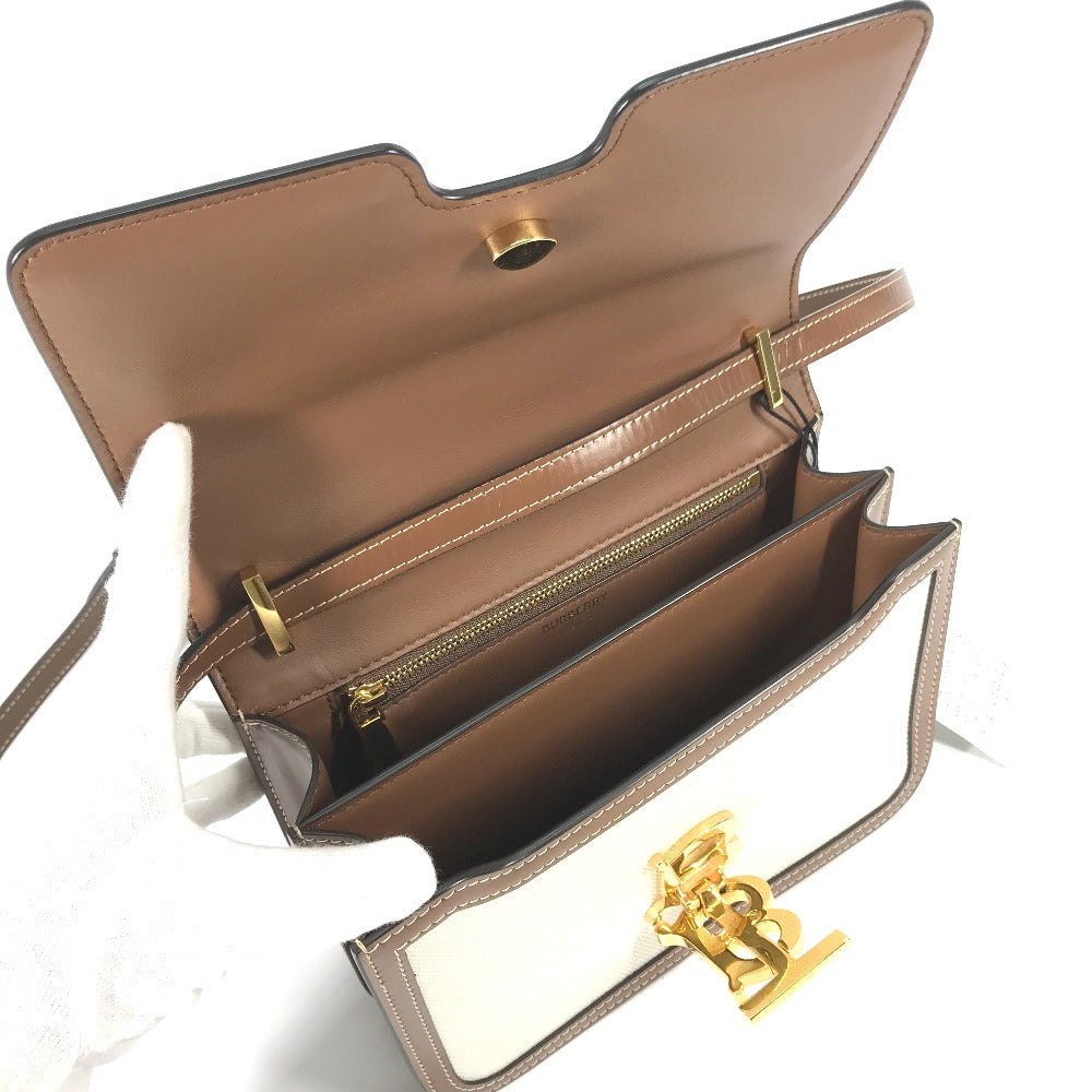 BURBERRY Shoulder Bag 8039365 Canvas / leather beige Bag 2WAY bag clutch bag TB Women Used Authentic