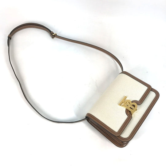 BURBERRY Shoulder Bag 8039365 Canvas / leather beige Bag 2WAY bag clutch bag TB Women Used Authentic