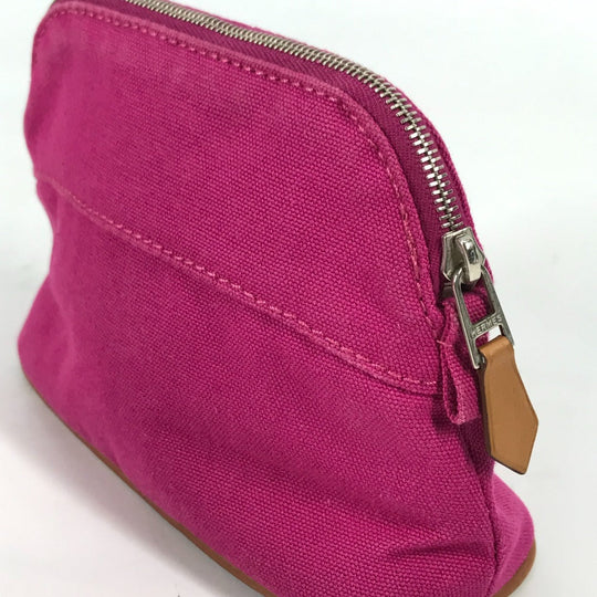 HERMES Pouch canvas pink Boride pouch mini mini
