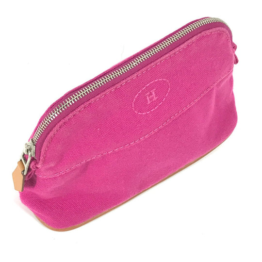 HERMES Pouch canvas pink Boride pouch mini mini