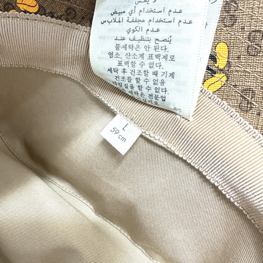 GUCCI hat 602978 GG Supreme Canvas Brown Mini GG DISNEY Mickey Mouse unisex(Unisex) L Used Authentic