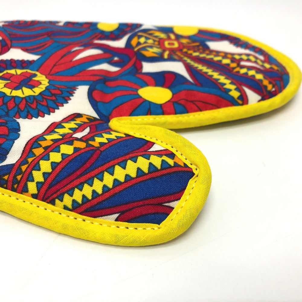 HERMES Other miscellaneous goods cotton multicolor Potholder ribbon kitchen gloves Women(Unisex) Used Authentic