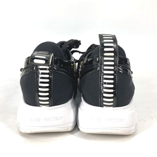 LOUIS VUITTON sneakers Enamel, Nylon black mesh Bijou Flower Sequin Beads Women 35.5 Used Authentic
