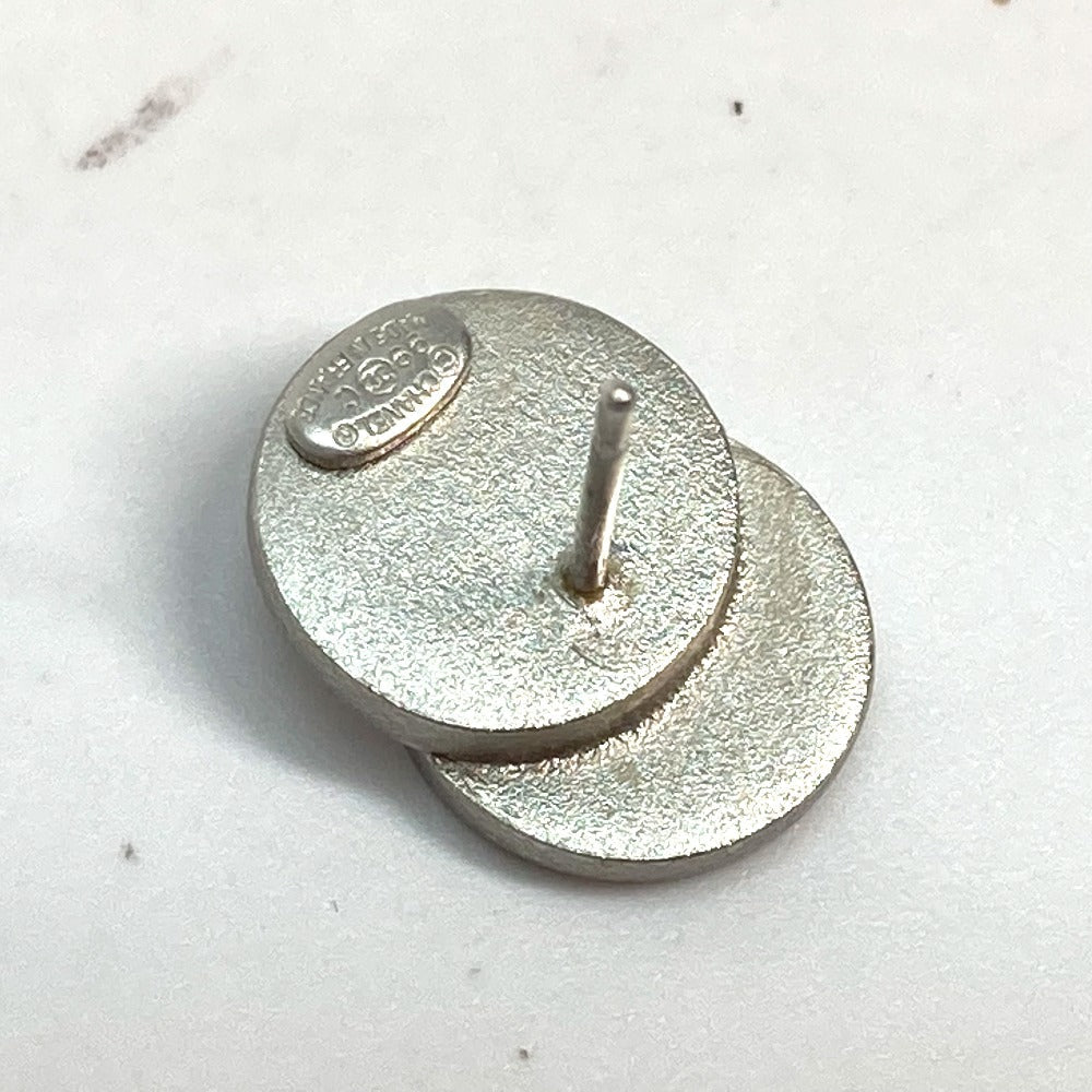 CHANEL Pierce metal Silver CC COCO Mark 99C Double circle Women Used Authentic