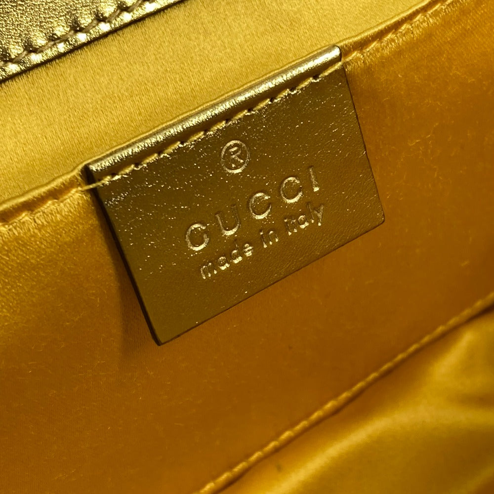 GUCCI Shoulder Bag 446744 Sequin / Leather Yellow Gold GG Marmont Sequin Women Used Authentic