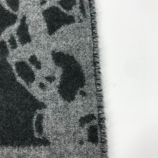 HERMES Scarf cashmere gray fringe Brides de Gala mens(Unisex) Used Authentic