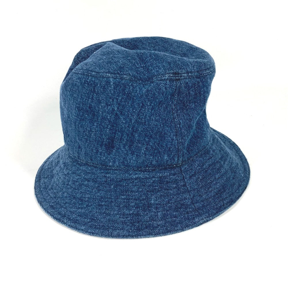 MIUMIU hat 5HC196 cotton blue denim logo Women M Used Authentic