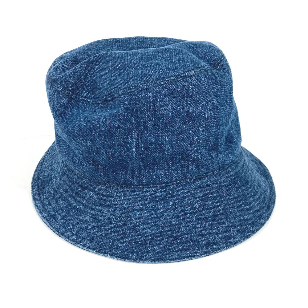 MIUMIU hat 5HC196 cotton blue denim logo Women M Used Authentic