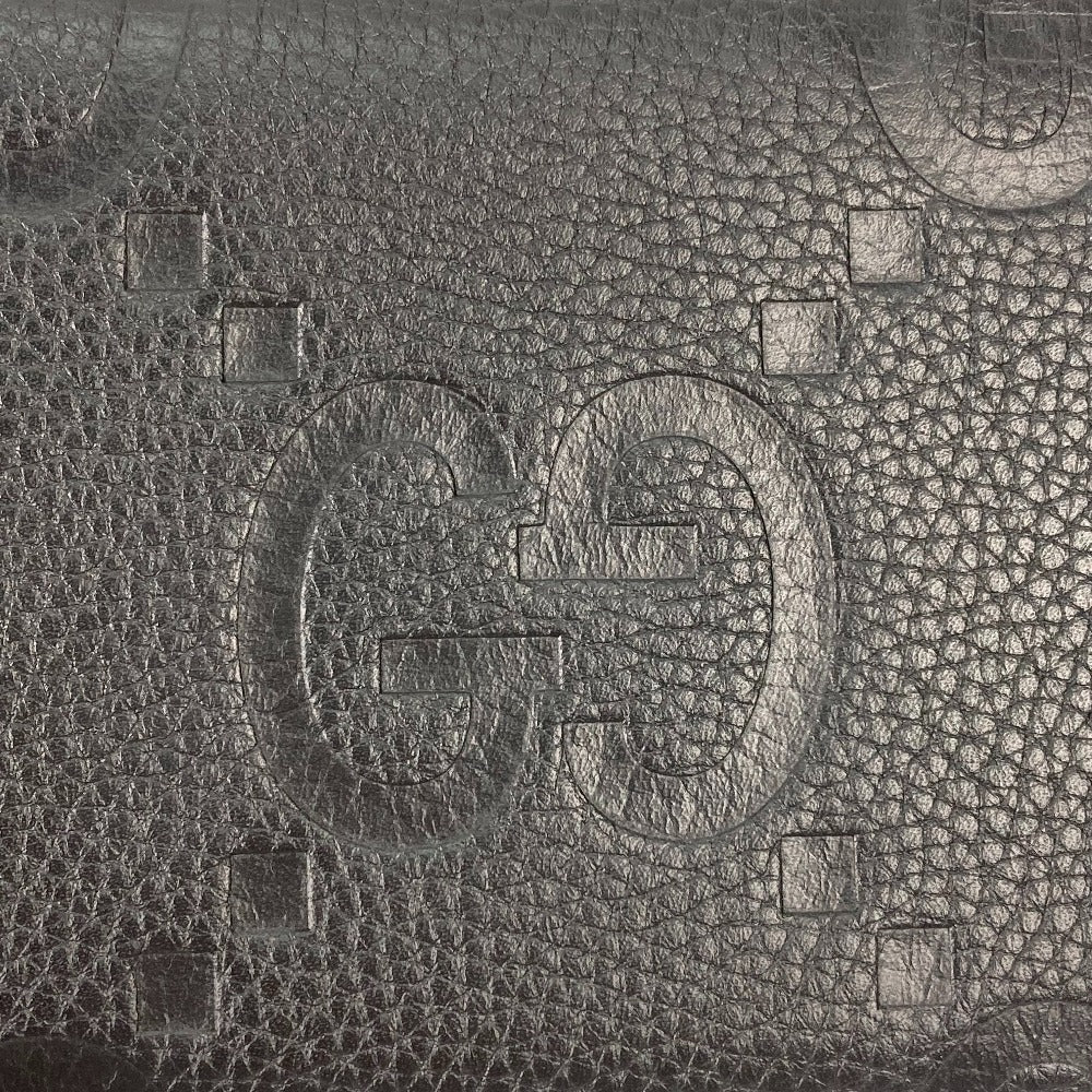 GUCCI Long Wallet Purse 739482 leather black Jumbo GG Zip wallet mens Used Authentic